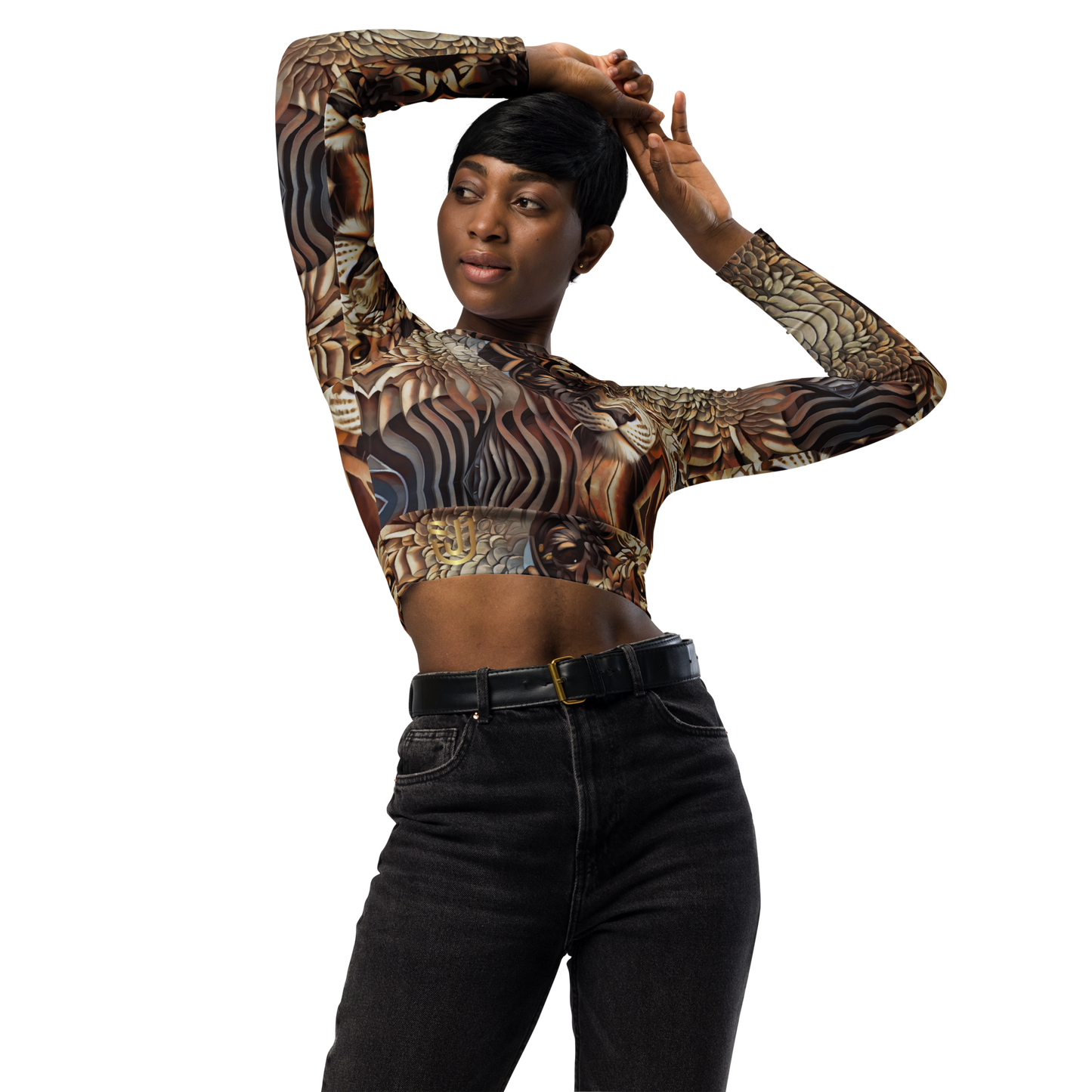 Custom Designed Recycled Long-Sleeve Crop Top