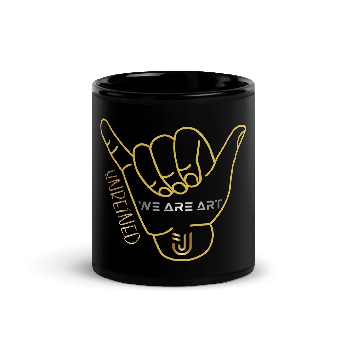 "Shaka" Design Black Glossy Coffee Mug