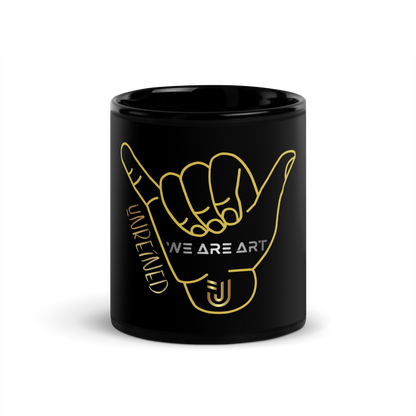 "Shaka" Design Black Glossy Coffee Mug