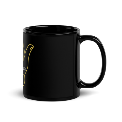 "Shaka" Design Black Glossy Coffee Mug