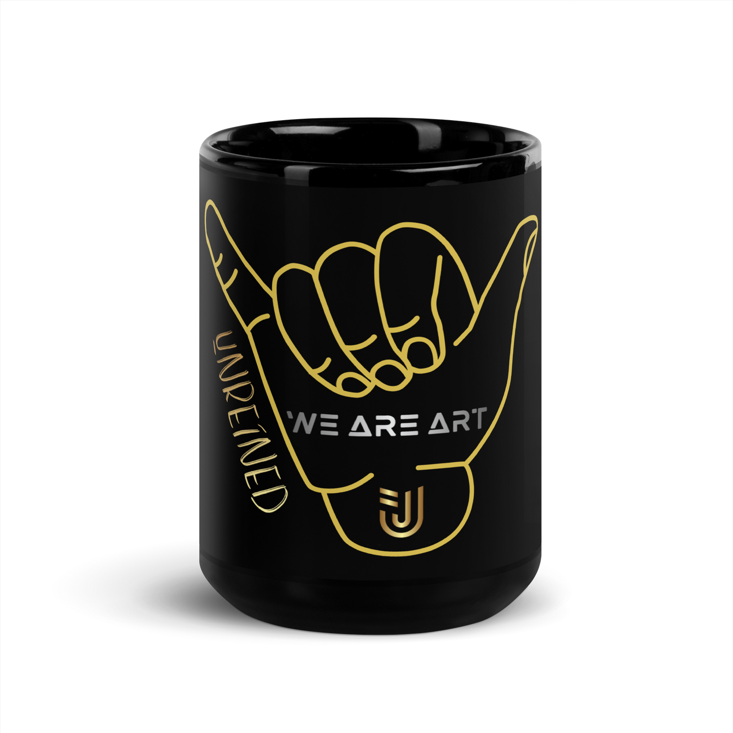 "Shaka" Design Black Glossy Coffee Mug