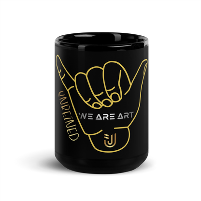 "Shaka" Design Black Glossy Coffee Mug