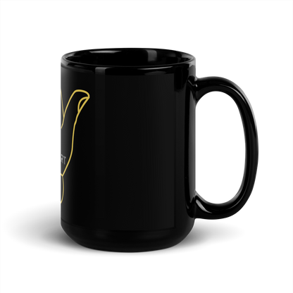 "Shaka" Design Black Glossy Coffee Mug